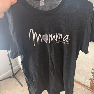 Simply Southern Black Kids' Tee with White Momma Script